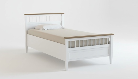 WeiÃes Holzbett im eleganten Design