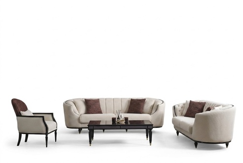 WeiÃes Wohnzimmer Set Sofagarnitur 3+3+1 Couchtisch Beistelltisch 5tlg