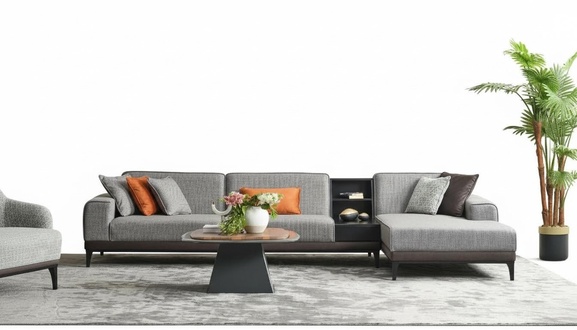 Wohnlandschaft Ecksofa Couch L Form GroÃe Sofa Grau Modern Polstersofa