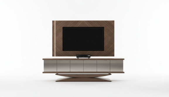WohnwÃ¤nd Holz Modern Stil Regal Wohnzimmer MÃ¶bel Schrank RTV mit TV Rahmen
