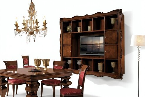 Wohnzimmer Wandschrank Vitrine Holz WohnzimmermÃ¶bel TV Schrank Wand Design