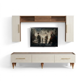 Wohnwand tv StÃ¤nder Sideboard Modern Wohnzimmer Regale WohnwÃ¤nde Holz Neu