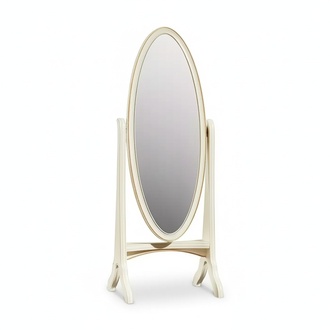 Wohnzimmer Bodenspiegel Spieglein Holzrahmen Oval weiÃ Standspiegel Spiegel