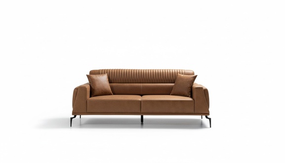 Wohnzimmer Braune Sofagarnitur Designer 2x Dreisitzer Couchen Edle MÃ¶bel