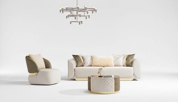 Wohnzimmer Garnitur Moderner Dreisitzer Sessel Couchtisch Luxus Sitz Set