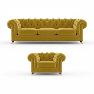 Wohnzimmer Garnituren Sofa Couch Dreisitze Chesterfield Luxus Sessel