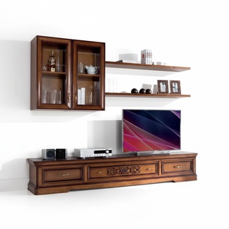 Wohnzimmer Modern Stil WohnwÃ¤nde 5tlg Set Lowboard Vitrinen Regal Neu