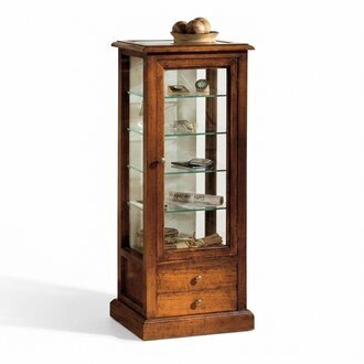 Wohnzimmer MÃ¶bel Anrichte Massive Holz Vitrinen Glas Schrank Echtholz Vitrine1