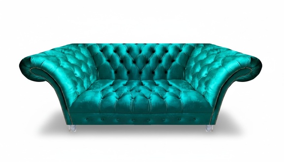 Wohnzimmer Polster MÃ¶bel Chesterfield Sofa Couch Zweisitzer Blau Neu Einrichtung