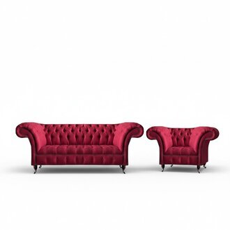 Wohnzimmer Rosa Chesterfield Couch SitzmÃ¶bel Edle Couchen Sessel 2tlg
