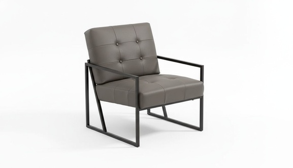 Wohnzimmer Sessel Dunkelgrau 1-Sitzer Metallbeine + Textilpolsterung