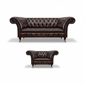 Wohnzimmer Set 2tlg Dreisitzer Sofa Couch Chesterfield Sessel Neu PolstermÃ¶bel