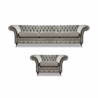 Wohnzimmer Set 2tlg Sofa Dreisitze SitzmÃ¶bel Sessel Design Chesterfield