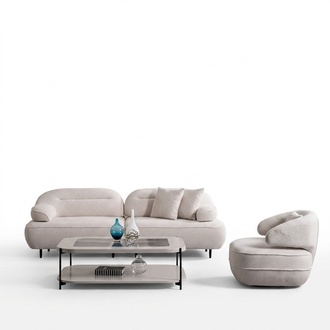 Wohnzimmer-Set, das eine AtmosphÃ¤re schafft GemÃ¼tliches Zentrum Ihres Zuhauses