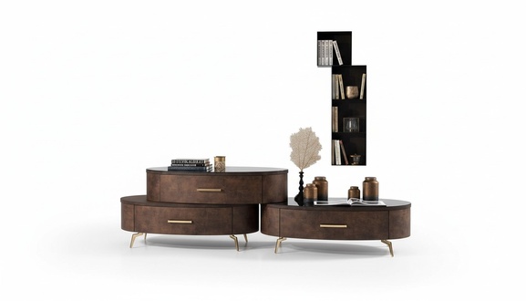 Wohnzimmer Set Design 2x Kommode Wandregal Wohnwand Regal SchrÃ¤nke 4tlg.
