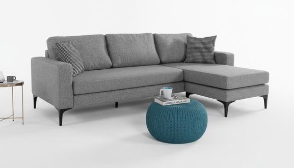 Wohnzimmer L-Form Grauer Sofa PolstermÃ¶bel Designe Couch Ecksofa