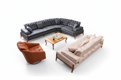 Wohnzimmer Set Sofagarnitur 3+1 Ecksofa L-form Eckgarnitur Eckcouch Couch 3tlg.