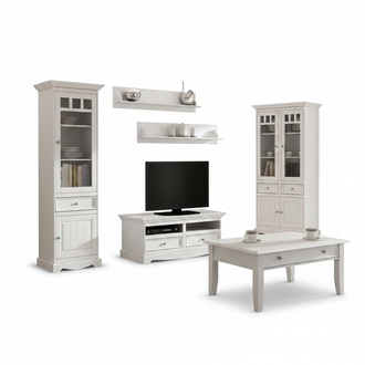 Wohnzimmer Set Wandregal Kommode Sideboard WohnwÃ¤nde Vitrine Landhaus 4tlg. Neu