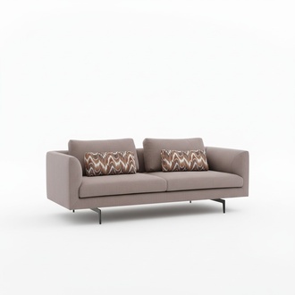 Wohnzimmer Sofa Polster 3 Sitzer Couchen Sitzgarnitur Textil grau