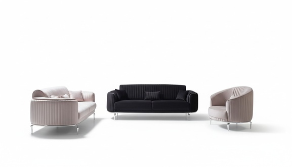 Wohnzimmer Sofagarnitur Couch Polster MÃ¶bel 331 Set Textil Stoff Luxus