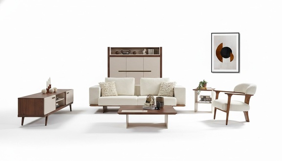 Wohnzimmer Sofagarnitur Dreisitzer Sessel Luxus Couch Set
