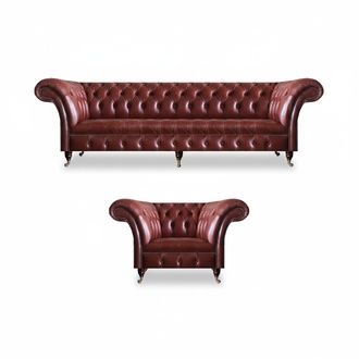 Wohnzimmer Sofas Set 2tlg Garnitur 3+1 Sitzer PolstermÃ¶bel Braun Couchen