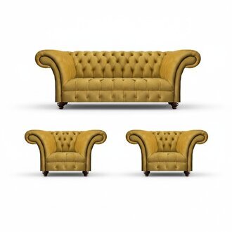 Wohnzimmer Sofas Set Sofa Dreisitze Couch 2x Sessel PolstermÃ¶bel Chesterfield