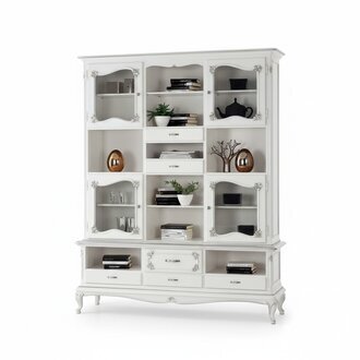 Wohnzimmer Vitrine Schrank BÃ¼cher Regal Anrichte Klassische MÃ¶bel Regale Holz