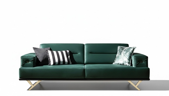 Wohnzimmergarnitur Sofa Dreisitzer Beistelltisch GrÃ¼n EdelstahlmÃ¶bel Neu