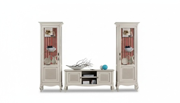 WohnzimmermÃ¶bel Set Wohnzimmer TV-StÃ¤nder 2x Vitrine 3tlg. Wohnwand