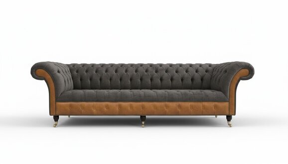 XXL Sofas Chesterfield Polster Design Luxus Sofa 4 Sitzer Leder