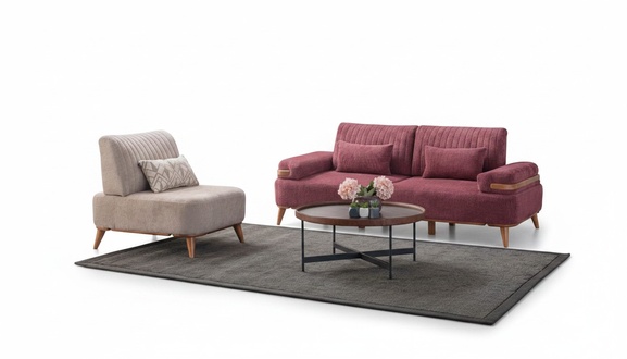 Zweifarbige Wohnzimmer Sofagarnitur Designer MÃ¶bel 3-Sitzer Edler Sessel