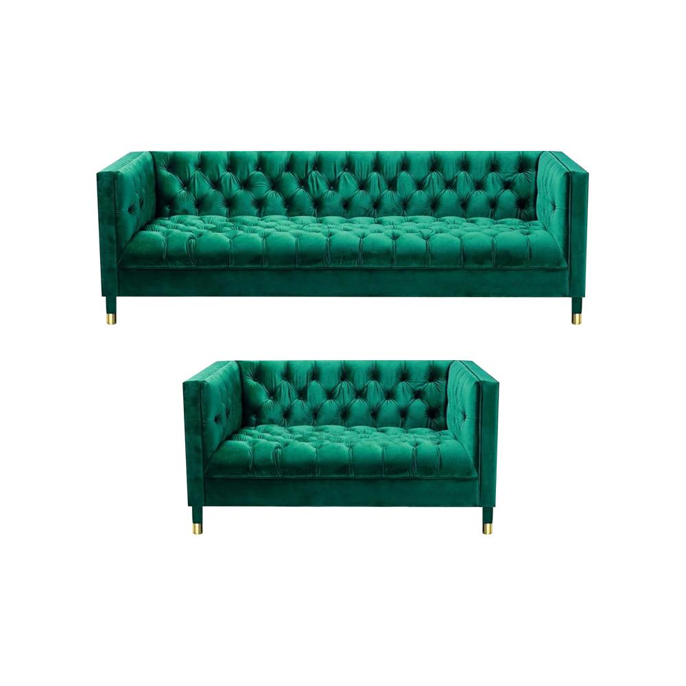 Luxus Garnitur Polster Stoff 2x Sofas Chesterfield PolstermÃ¶bel Einrichtung