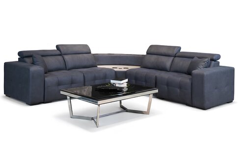 Ecksofa L form Ledersofa GroÃes Sofa Grau Couch Wohnzimmer Design Sofort