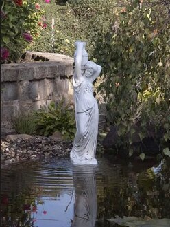 figur "Frau FontÃ¤ne" 92cm Teichfigur Menschen Steinguss Garten Deko