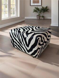 Hocker Sitzhocker Zebramuster SitzwÃ¼rfel Stoff Polster Wohnzimmer Sitz Sofort
