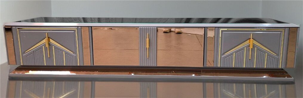 TV-Sideboard in Grau-Gold â Modernes Holz-Lowboard fÃ¼r das Wohnzimmer Sofort